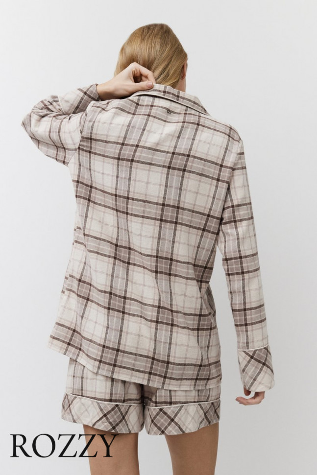 Пижама фланелевая c шортами Aruelle Maelle бежевый