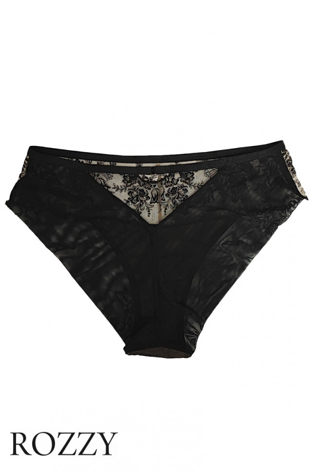 Трусы слипы Kinga Gypsy Flower P-1162/2 черно-бежевый