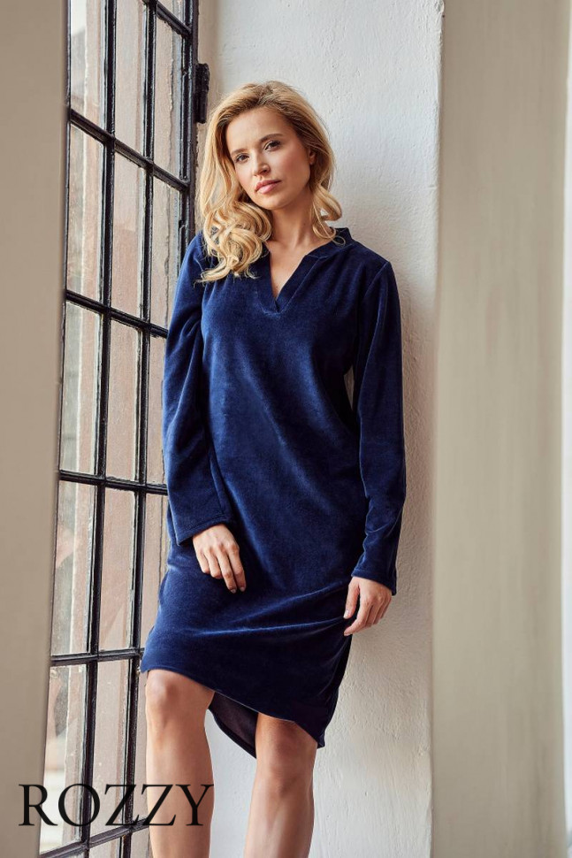 Сорочка велюровая Taro Lauren 3028 синий