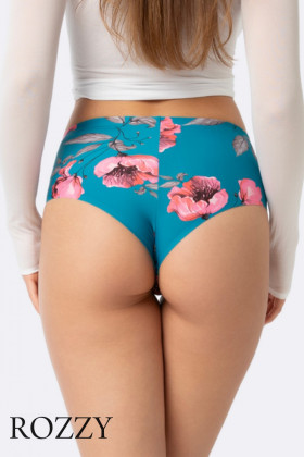 Трусы бразильяна Julimex Wild Rose Brasil Maxi бирюзовый/розовый