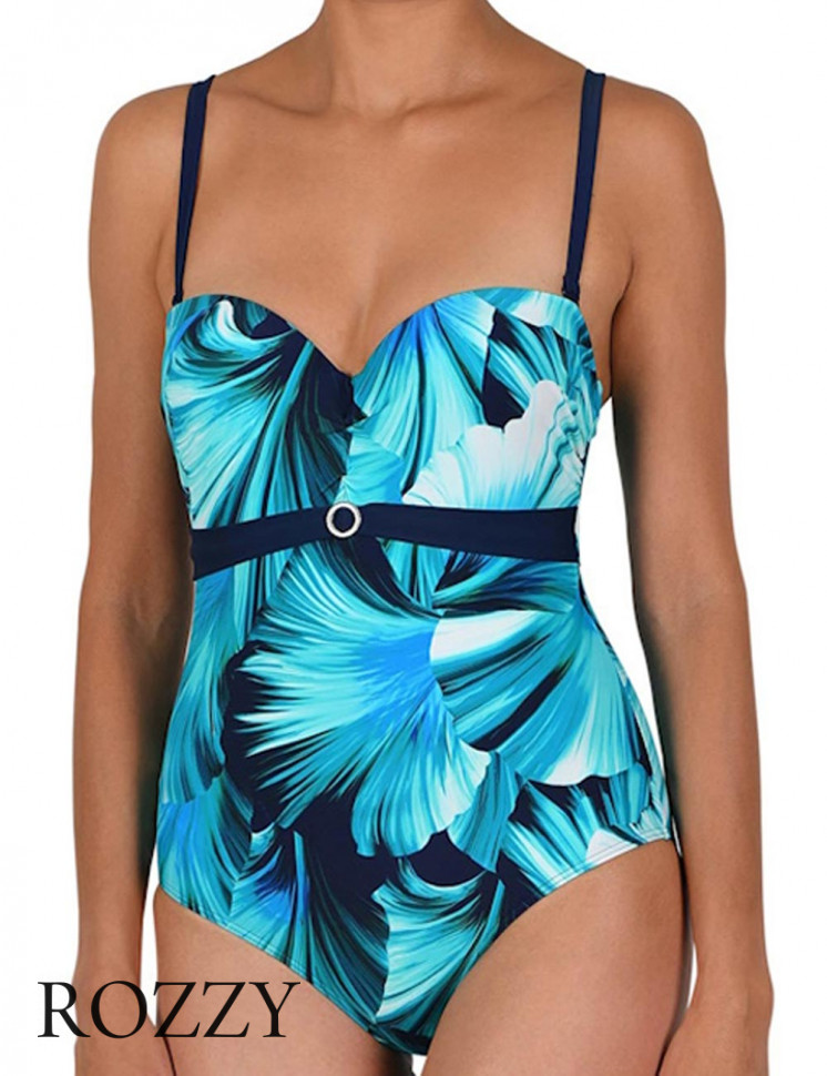 Купальник слитный Naturana 73249 синий набивной Ф