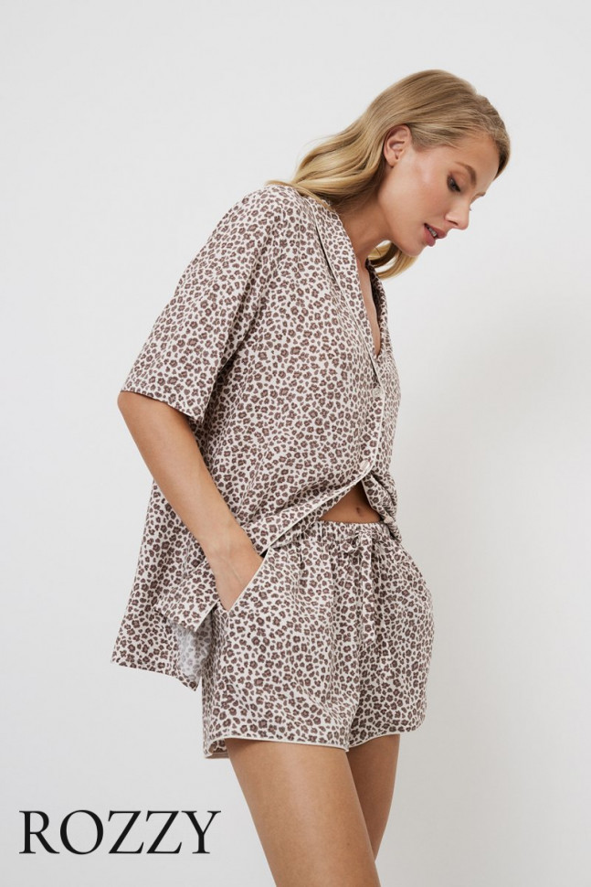 Пижама вискозная Aruelle Lumielle леопардовый