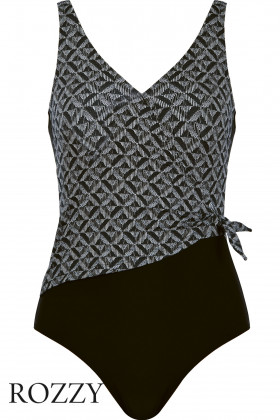 Купальник слитный Naturana 73437 черно-серый К