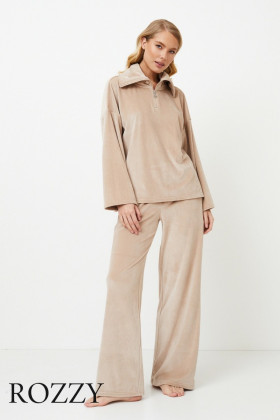 Костюм домашний велюровый Aruelle Quinn Set латте