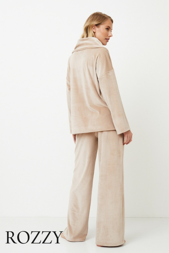 Костюм домашний велюровый Aruelle Quinn Set латте