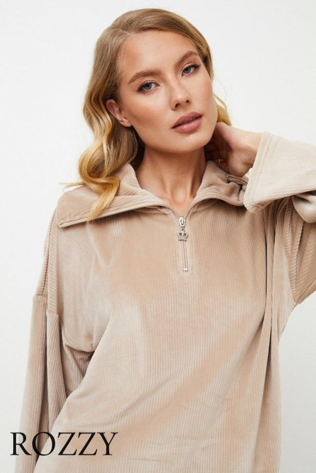 Костюм домашний велюровый Aruelle Quinn Set латте