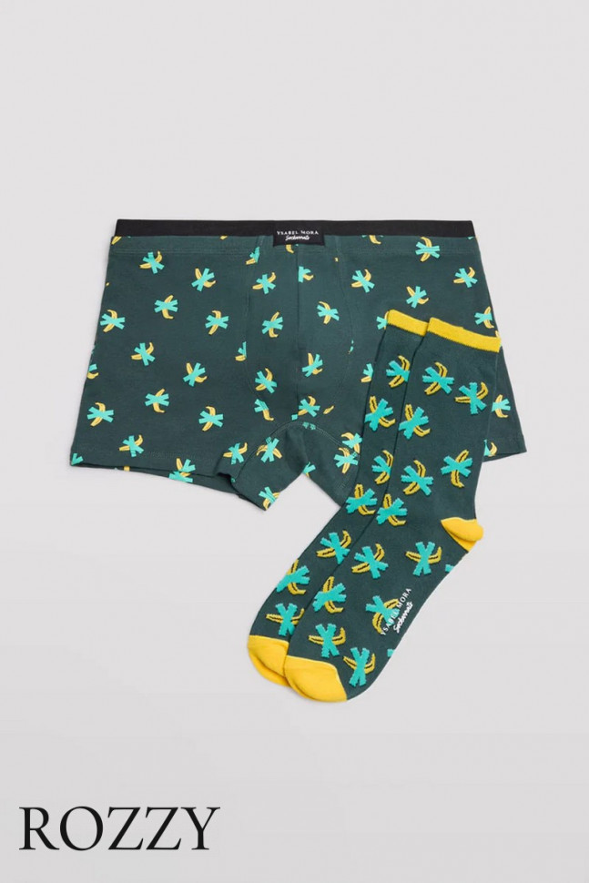 Набор трусы шорты мужские + носки Ysabel Mora 20384 темно-зеленый