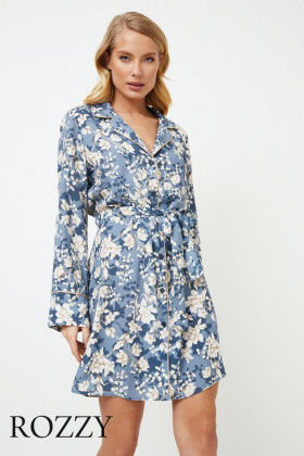 Платье домашнее вискозное Aruelle Francine серо-голубой