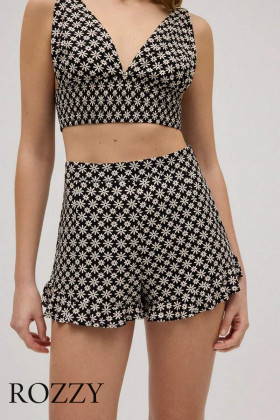 Шорты пляжные вискозные Ysabel Mora 86109 черный/белый