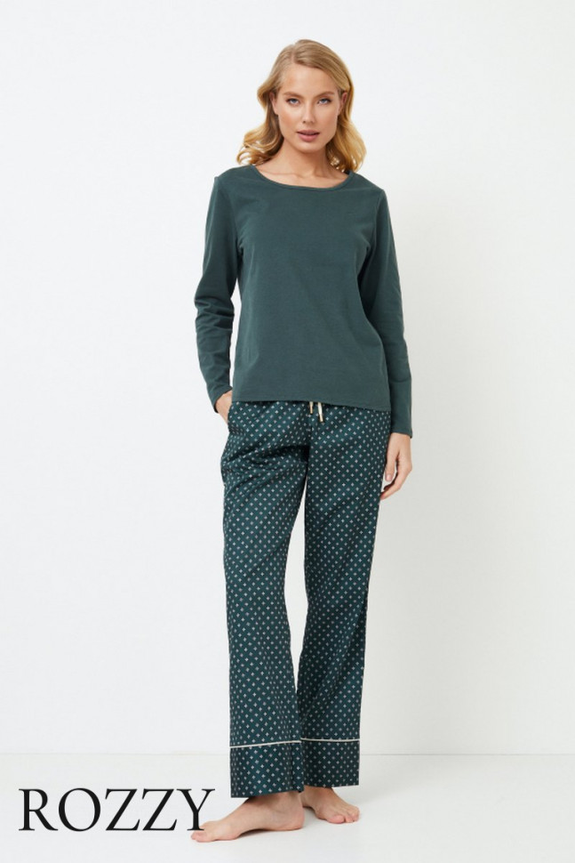 Пижама хлопковая Aruelle Griselle зеленый