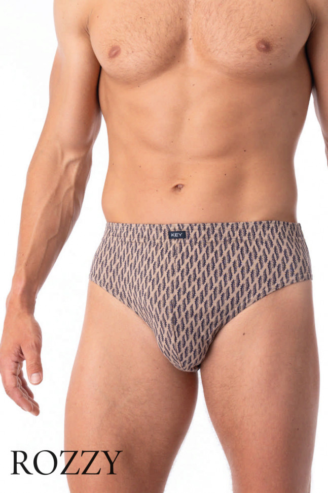 Трусы слипы мужские Key MPC 821 синий/бежевый (уп.2шт.)