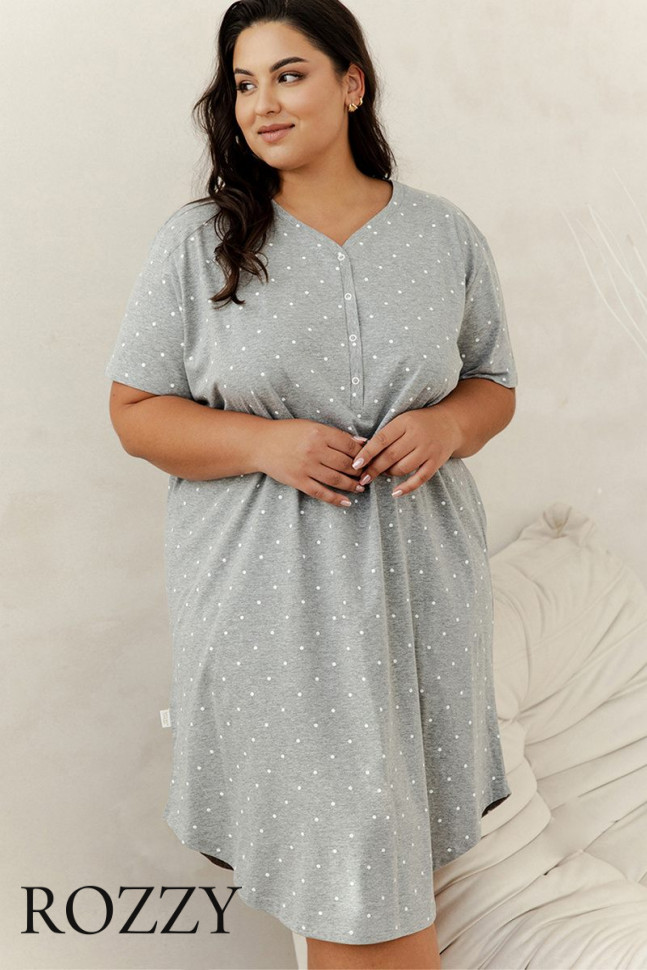 Сорочка хлопковая Taro Meg Maxi 3326/3367 серый