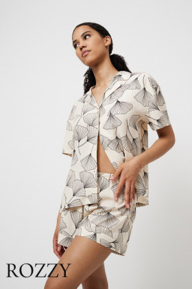 Пижама вискозная с шортами Aruelle Seashell экрю