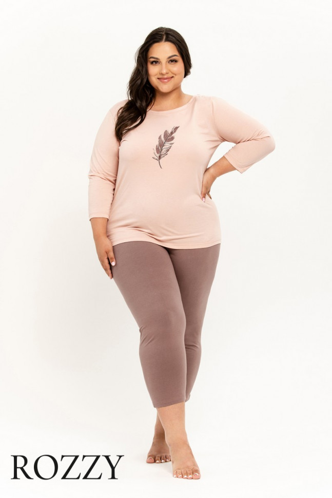 Пижама хлопковая Taro Jane Maxi 3287/3289 бежево-розовый/латте