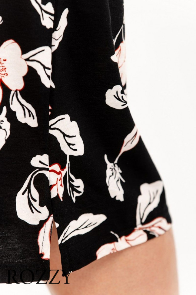 Сорочка хлопковая Taro Charlotte 3233/3254 черный/бежевый