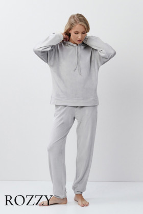 Костюм домашний велюровый Aruelle Geneva Set светло-серый