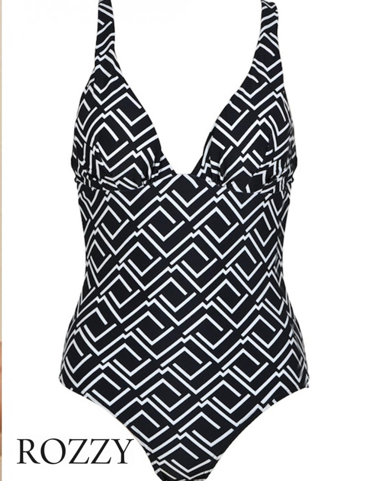 Купальник слитный Naturana 73412 черный набивной Ф