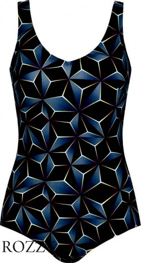 Купальник слитный Naturana 31644 черный набивной Ф