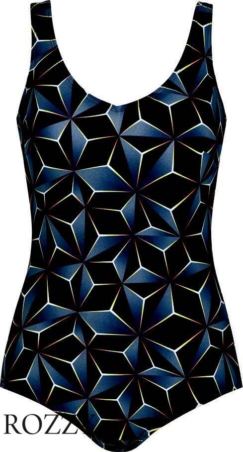 Купальник слитный Naturana 31644 черный набивной Ф