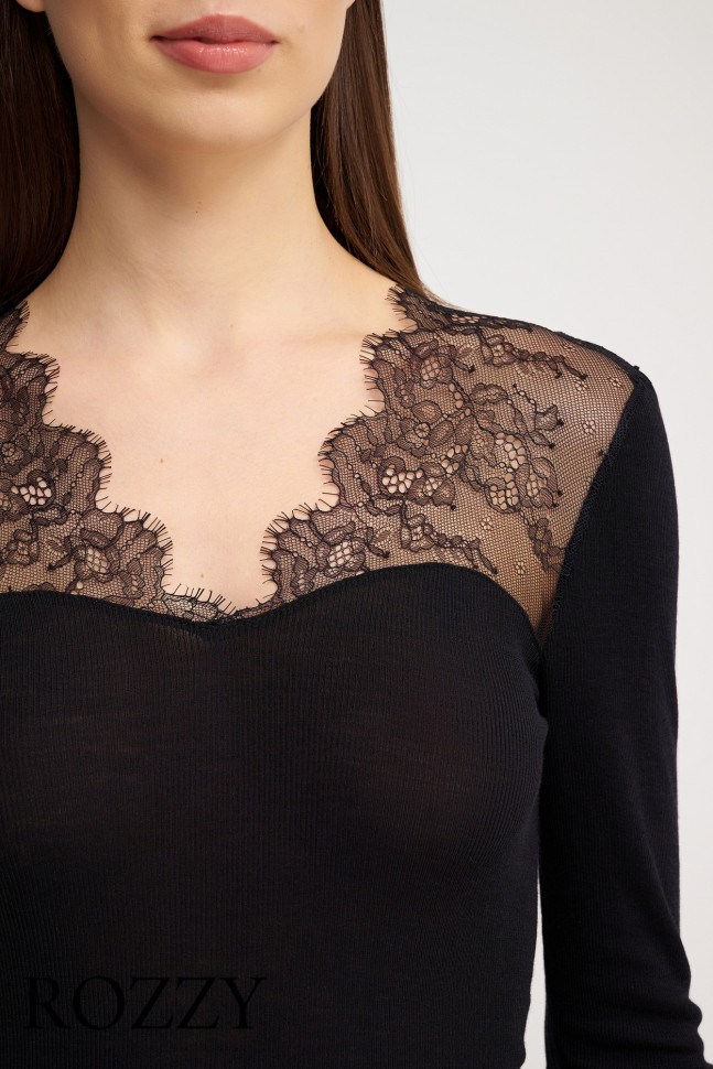 Блуза шерстяная Nina Von C Wool Silk 29470357 черный