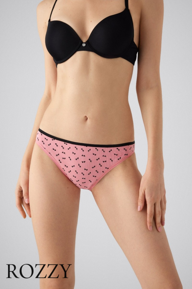 Трусы бикини хлопковые Ysabel Mora 19434 светло-серый/розовый (уп.2шт.)