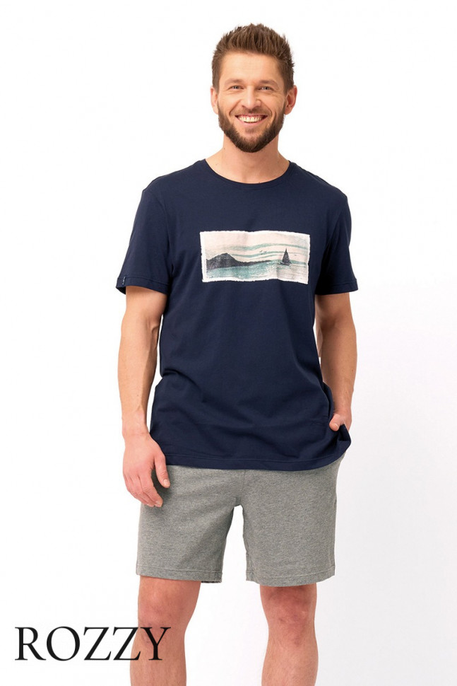 Пижама мужская Key MNS 606 темно-синий/серый