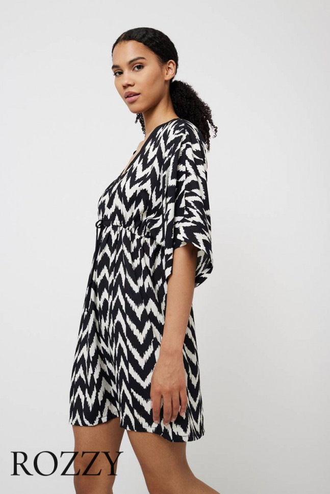 Платье домашнее вискозное Aruelle Zaila черный/белый