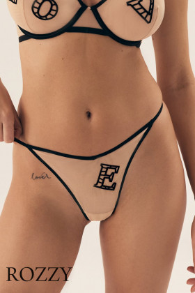 Трусы стринги Esotiq Ora/61X 41798 бежевый/черный