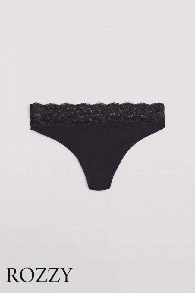 Трусы стринги хлопковые Ysabel Mora 19032 черный