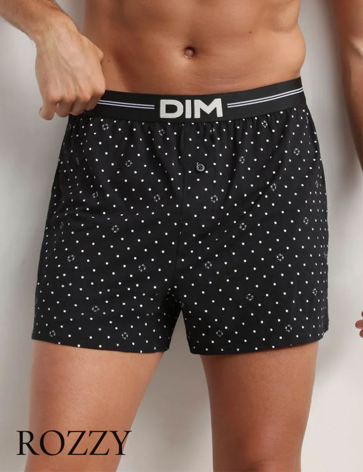 Трусы боксеры мужские Dim 0DCF черный набивной