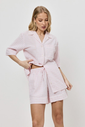 Пижама хлопковая с шортами Aruelle Julienne светло-розовый