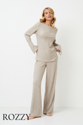 Пижама Aruelle Davina Set бежево-серый