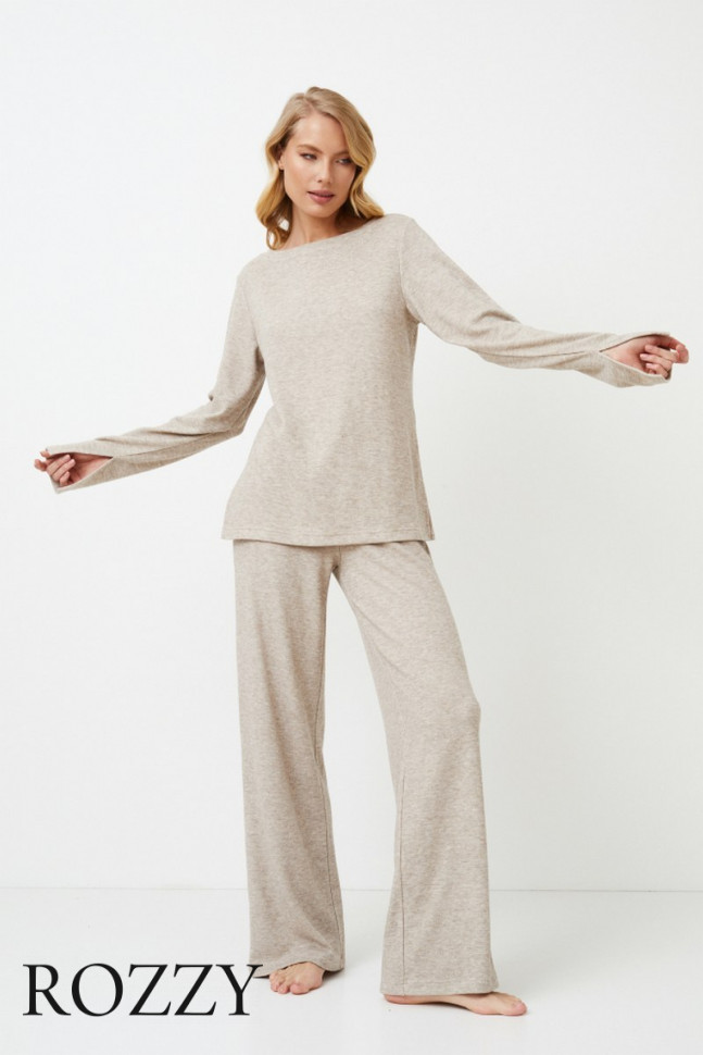 Пижама Aruelle Davina Set бежево-серый