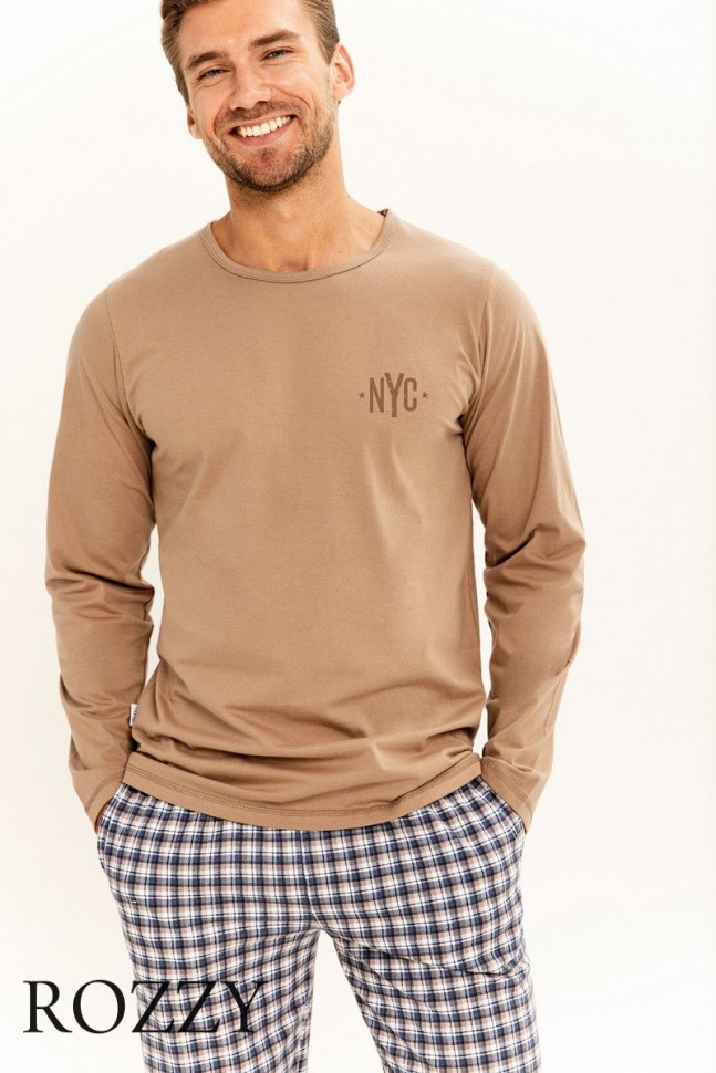 Пижама мужская Taro Rob 3298 бежевый/серый