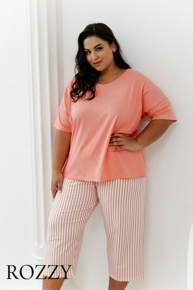 Пижама хлопковая Taro Eloise Maxi 3323/3375/3376 персиковый