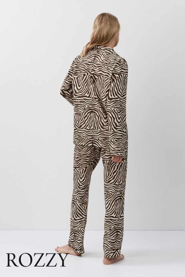 Пижама вискозная Aruelle Elise светло-бежевый/капучино