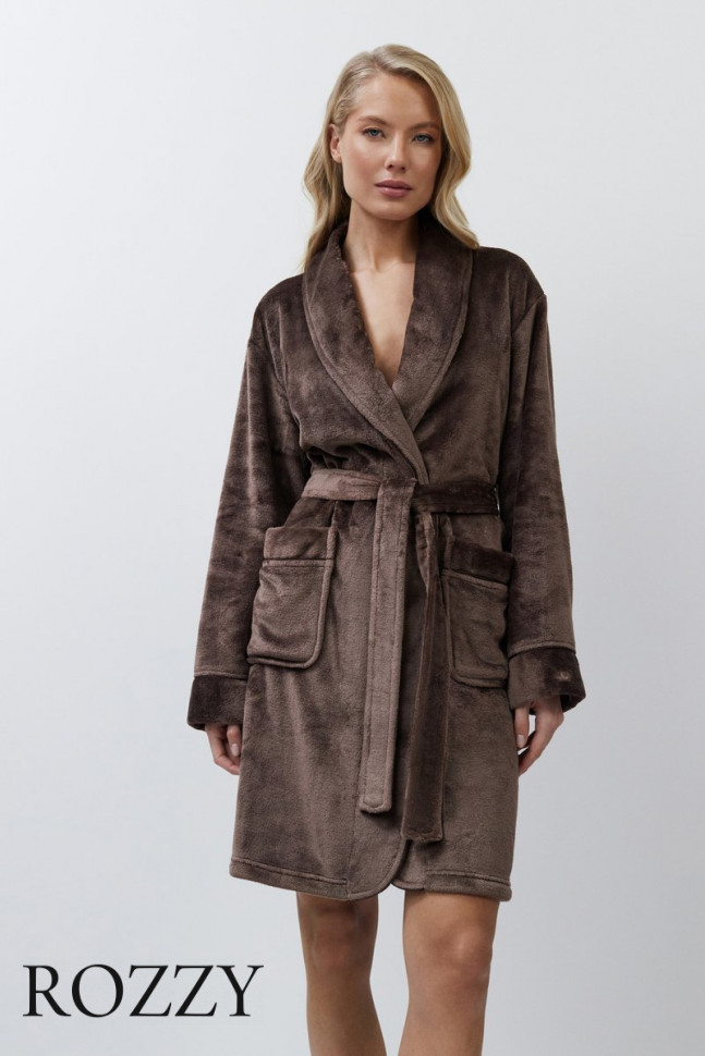 Халат флисовый Aruelle Eva Brown шоколадный