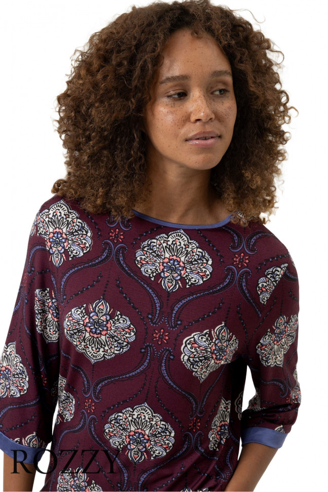 Футболка домашняя Mey Mysterious Ornaments 1210083 темно-красный