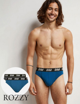 Трусы слипы мужские DIM 0DA9 синий/серый (уп.2шт.)