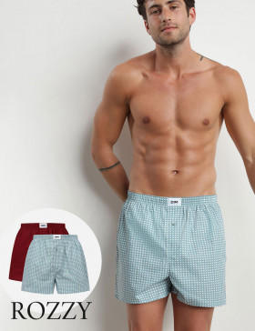 Трусы боксеры мужские DIM 0ARM клетка/красный (уп.2шт.)