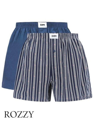 Трусы боксеры мужские DIM 0ARM полоски/индиго (уп.2шт.)
