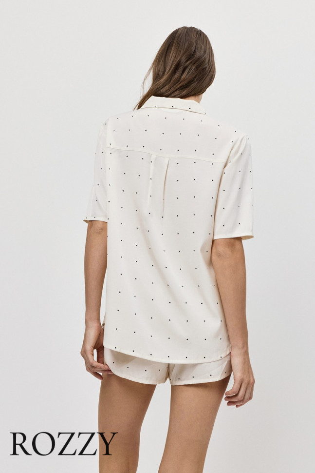 Пижама вискозная с шортами Aruelle Alba экрю