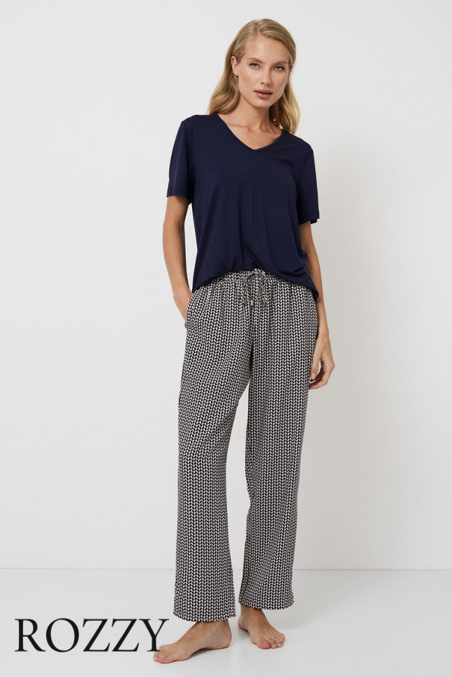 Пижама вискозная Aruelle Isobell темно-синий/графитовый