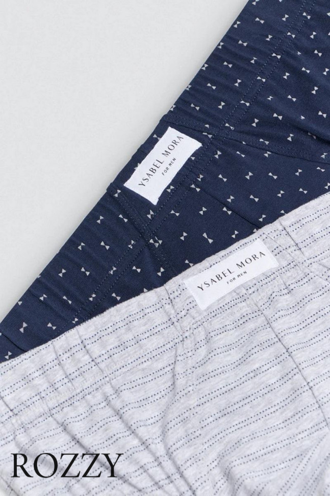 Трусы слипы мужские Ysabel Mora 20401 темно-синий/светло-серый (уп.2шт.)