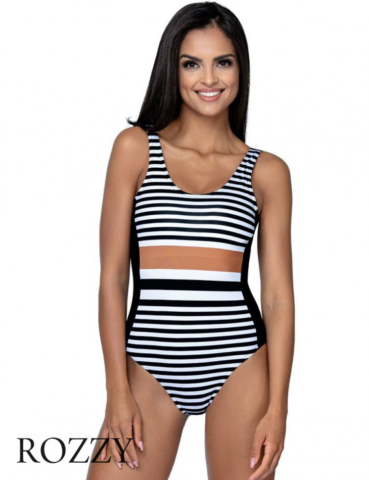 Купальник слитный Lorin L4353/0 черный/белый 