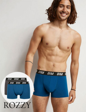 Трусы шорты мужские DIM 0DA8 синий/серый (уп.2шт.)