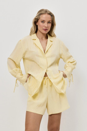 Пижама вискозная с шортами Aruelle Solara Set желтый