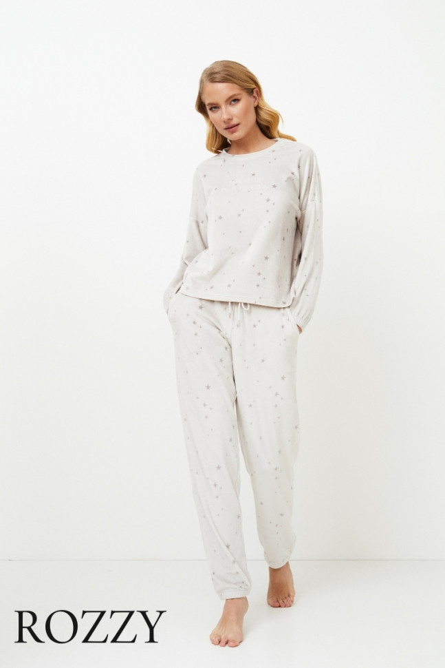 Костюм домашний велюровый Aruelle Meredith Set светло-серый