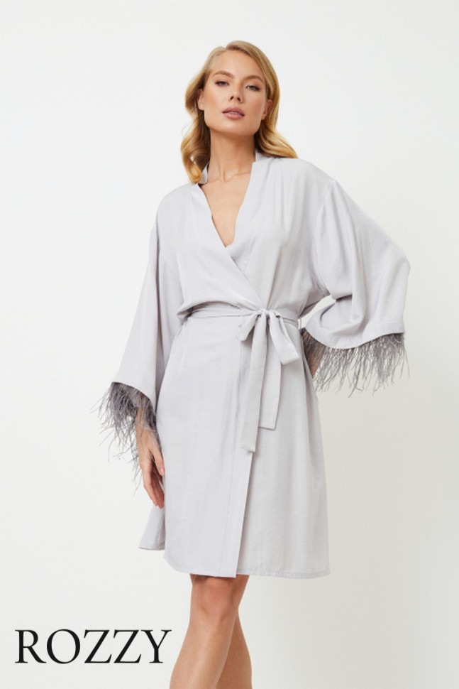 Халат вискозный Aruelle Brigitte светло-серый