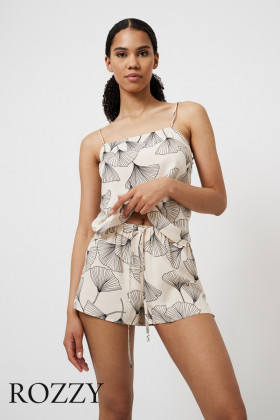 Пижама вискозная с шортами Aruelle Seona экрю